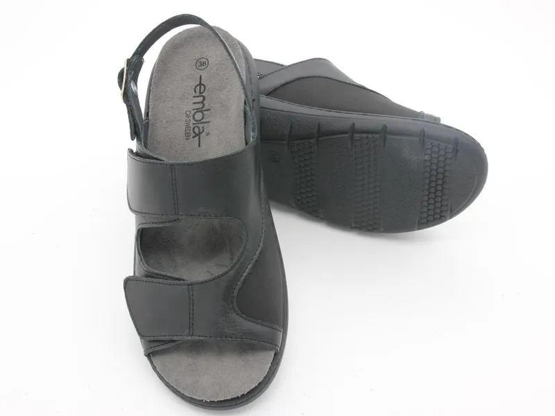 Embla Damsandal, elastisk insida, ergoflex, svart
